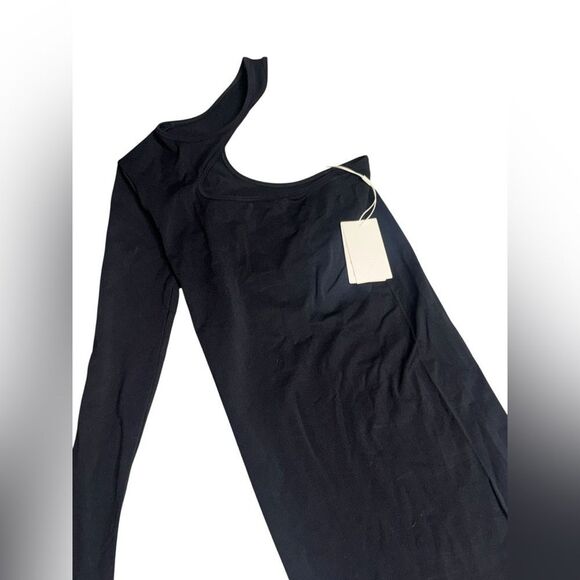 NWT HELMUT LANG black One Shoulder Seamless core CutOut Jersey Bodycon Dress - Picture 4 of 9